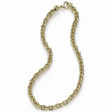 Polished Rolo Link Necklace, 17 Inches, 14K Yellow Gold