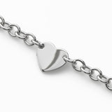 Heart Charm Bracelet, Child's Length, Sterling Silver