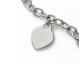 Dangling Heart Charm Bracelet, Sterling Silver, 8 Inches Long