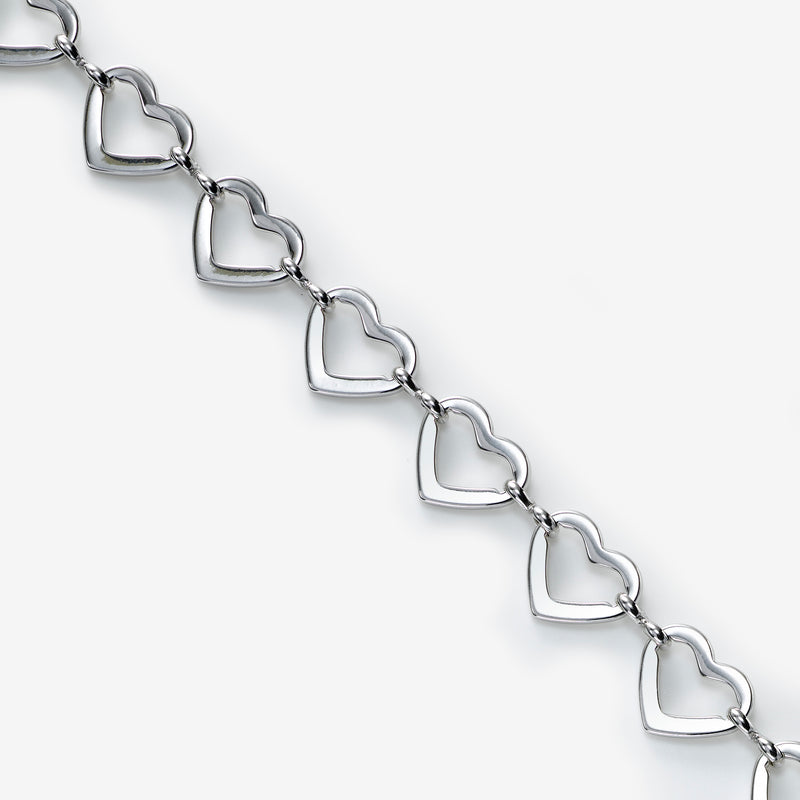 Heart Link Bracelet, Sterling Silver
