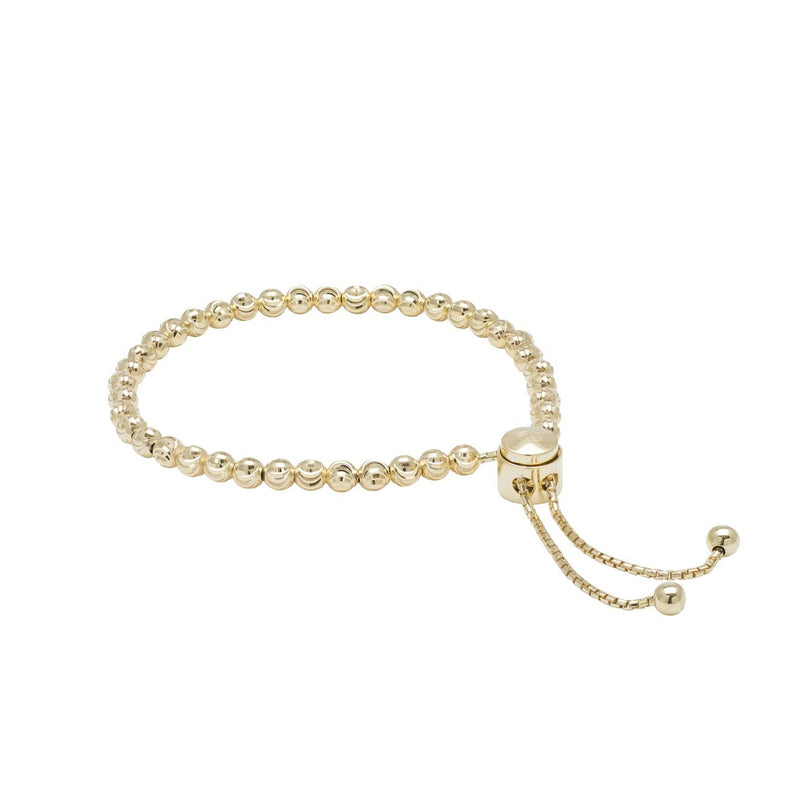 Adjustable Bead Bracelet, Sterling with 18K Yellow Gold Plating