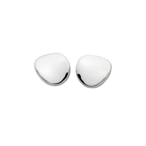 Shiny Thumb Print Clip-On Earrings, Sterling Silver