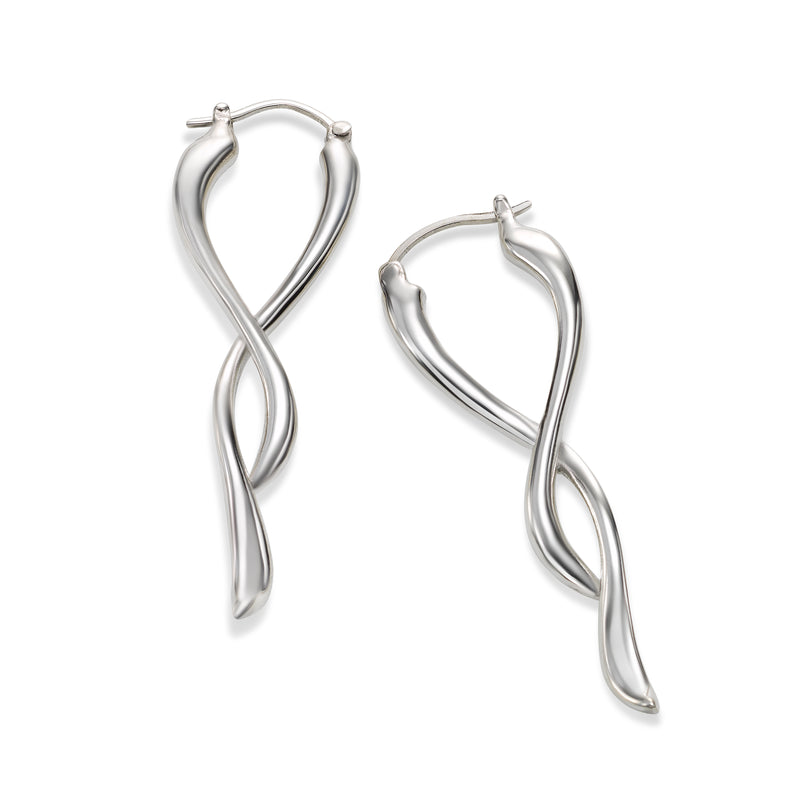 Intertwined Swirl Dangle Earrings, Sterling Silver