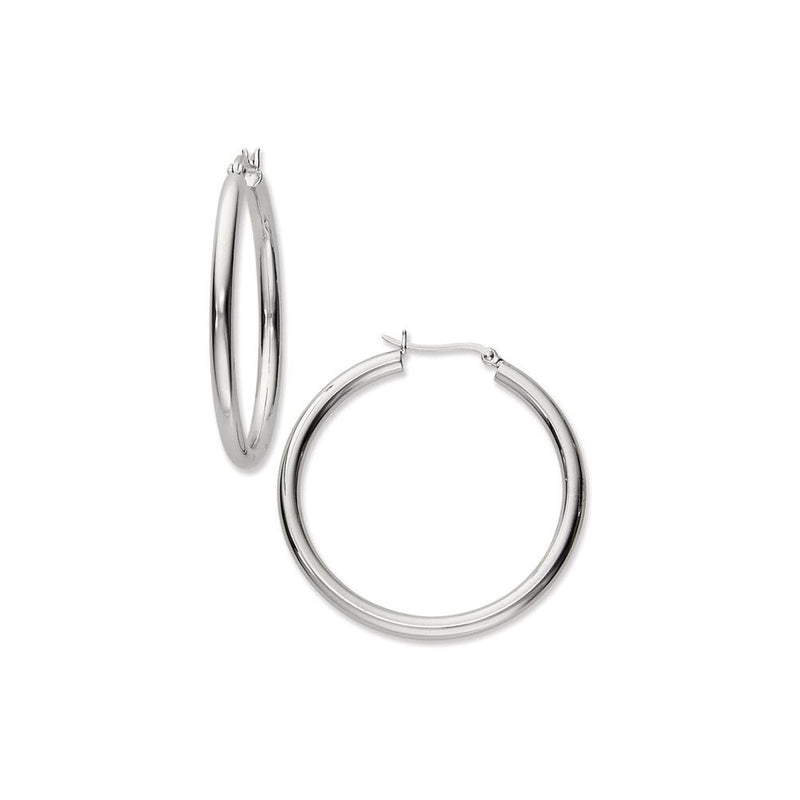 Hoop Earrings, 1.50 Inches, Sterling Silver