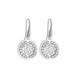 Round Disc Dangle Earrings, Sterling with Platinum Plating