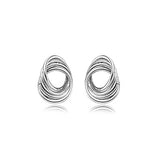 Nested Circles Drop Earrings, Sterling Silver