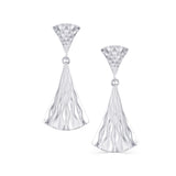 Desert Wave Fan Dangle Earrings, Sterling Silver