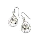 Double Pear Shape Dangle Earrings, Sterling Silver