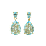 Blue Topaz and White Topaz Drop Earrings, Yellow Vermeil