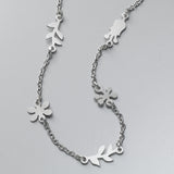 Hibiscus Flower Necklace, Sterling Silver, by EcoJewel