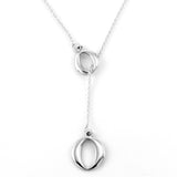 Double O Lariat Style Necklace, Sterling Silver, by Sharelli