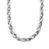 Matte and Shiny Link Necklace, Sterling Silver