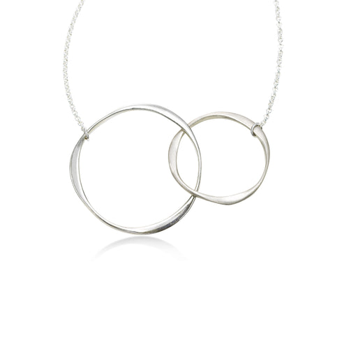 Interlocking Circles Necklace, Sterling Silver