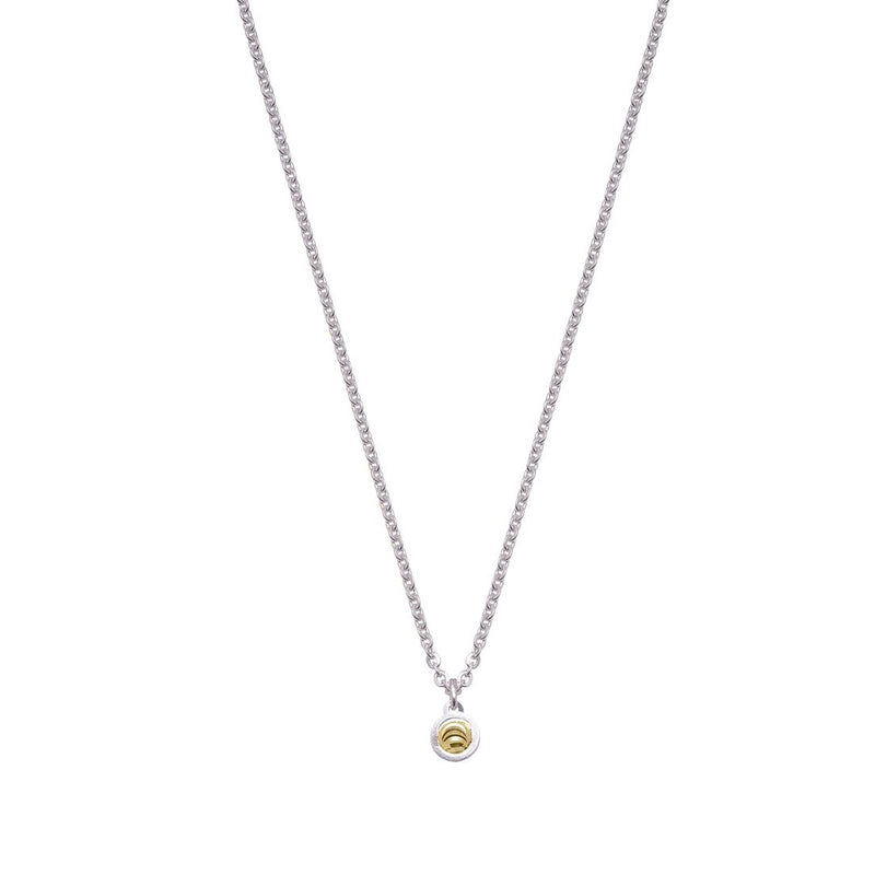 Single Drop Element Pendant, Sterling Silver with 18K Yellow Gold Plating