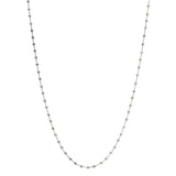 Round Bead Necklace, Sterling Silver with Platinum Plating
