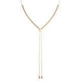Y Style Adjustable Bead Necklace, Sterling with 18K Yellow Gold Plating