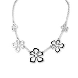 Tiki Flower Necklace, Sterling Silver