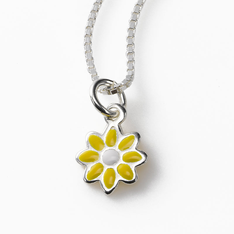 Childs Delicate Daisy Pendant, Sterling Silver
