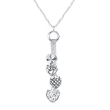 Four Charm Heart Pendant, Sterling Silver