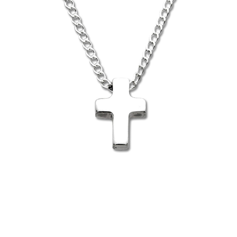 Tiny Square Cross, Sterling Silver