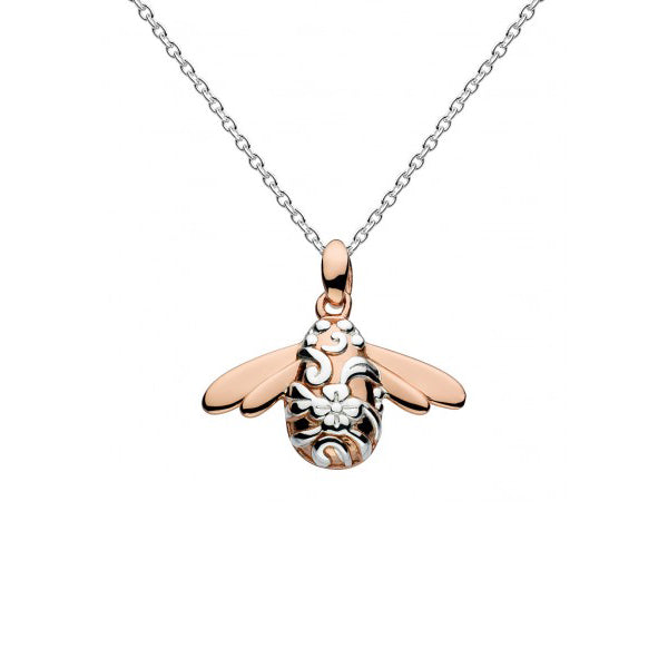 Bumble Bee Pendant, Sterling Silver with 18K Rose Gold Plating