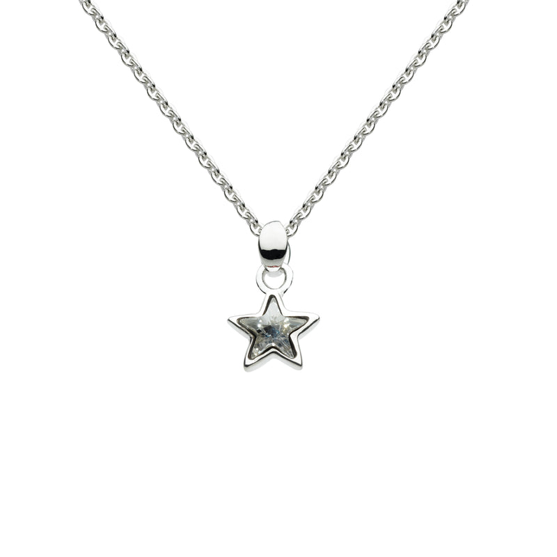 Colorless Swarovski Crystal Star Pendant, Sterling Silver