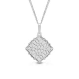 Square Open Locket with Diamond Accent, Sterling Silver