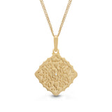 Square Open Locket with Diamond Accent, Yellow Gold Plate