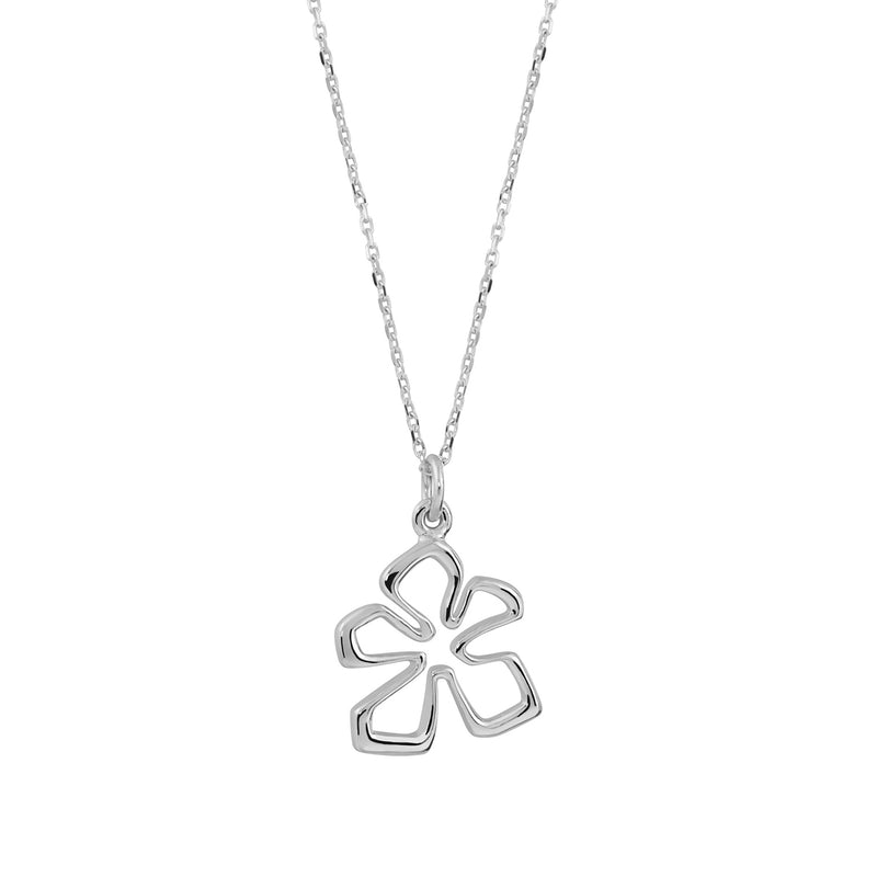 Small Tiki Flower Pendant, Sterling Silver