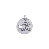 Love You More Charm Tag, Sterling Silver