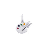 Small Artist Palette Charm, Sterling Silver