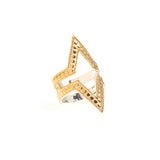 Open Marquise Shape Ring, Yellow Gold Vermeil