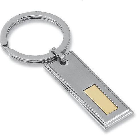 Stainless Steel Key Ring, Yellow Inlay