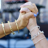 Harmony Cuff Bracelets, Set of 3, 14K White Gold Plated